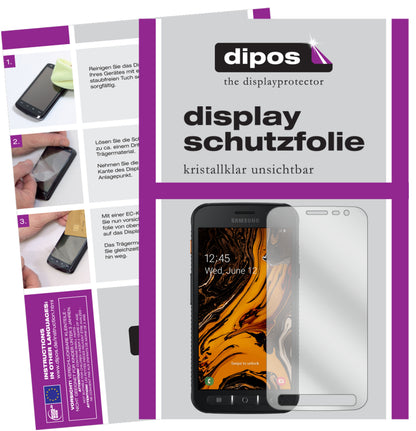 Klare Displayschutzfolie von dipos passend für Samsung Galaxy Xcover 4S, präziser Zuschnitt und blasenfrei montiert
