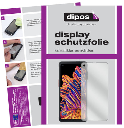 Klare Displayschutzfolie von dipos passend für Samsung Galaxy XCover Pro, präziser Zuschnitt und blasenfrei montiert