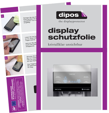 Klare Displayschutzfolie von dipos passend für Samsung RS53K4400SA / EG, präziser Zuschnitt und blasenfrei montiert