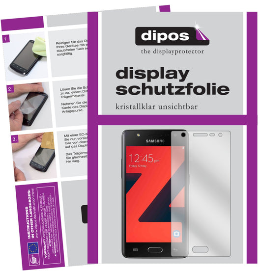 Klare Displayschutzfolie von dipos passend für Samsung Z4, präziser Zuschnitt und blasenfrei montiert