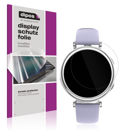 Klare Displayschutzfolie von dipos passend für Sanorum 1.27 Zoll Smartwatch, präziser Zuschnitt und blasenfrei montiert