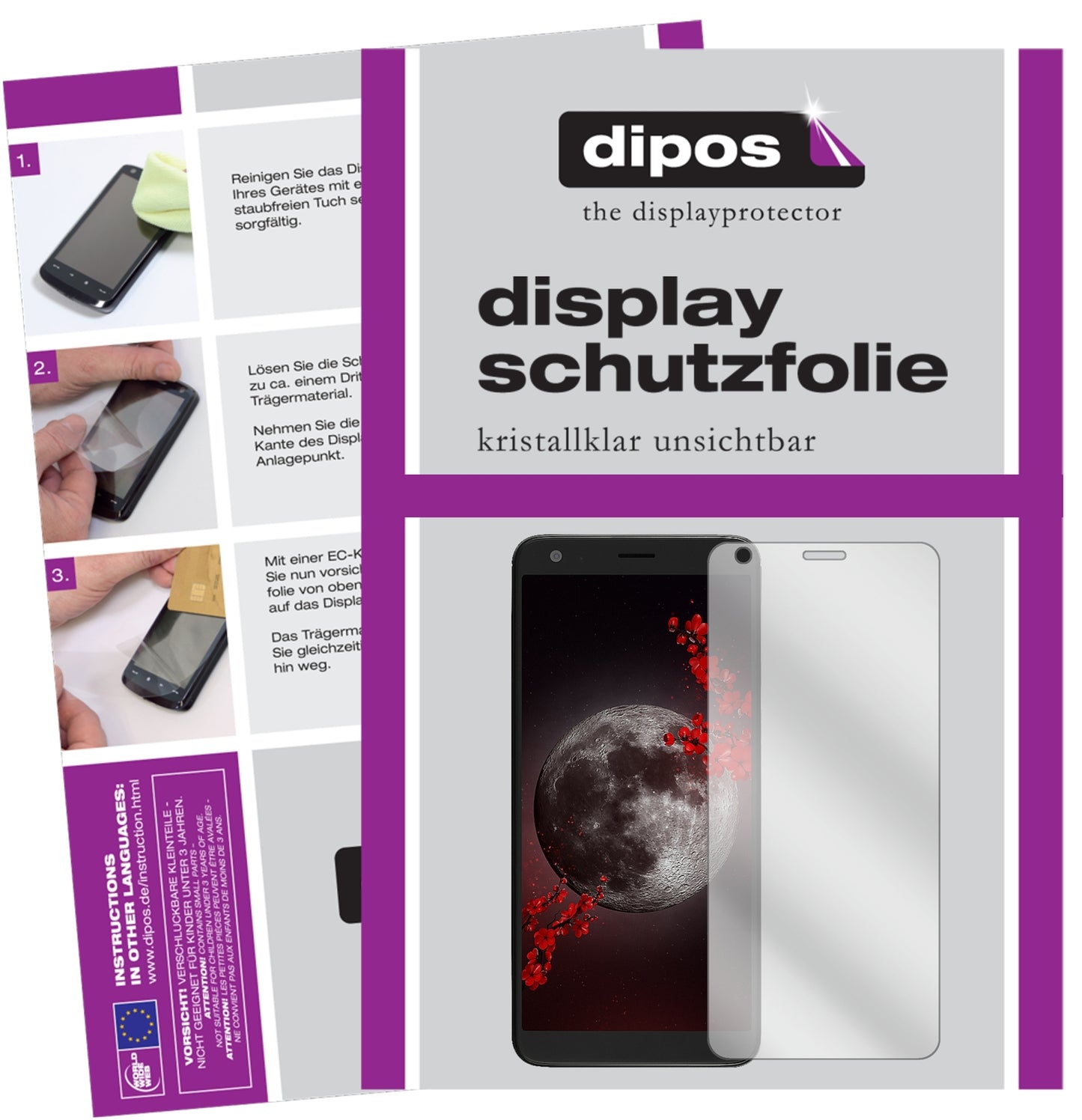 Klare Displayschutzfolie von dipos passend für Sharp B10, präziser Zuschnitt und blasenfrei montiert