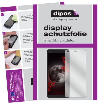 Klare Displayschutzfolie von dipos passend für Sharp B10, präziser Zuschnitt und blasenfrei montiert