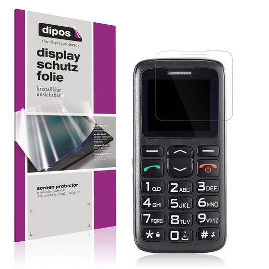 Klare Displayschutzfolie von dipos passend für Simvalley Senioren mobile, präziser Zuschnitt und blasenfrei montiert