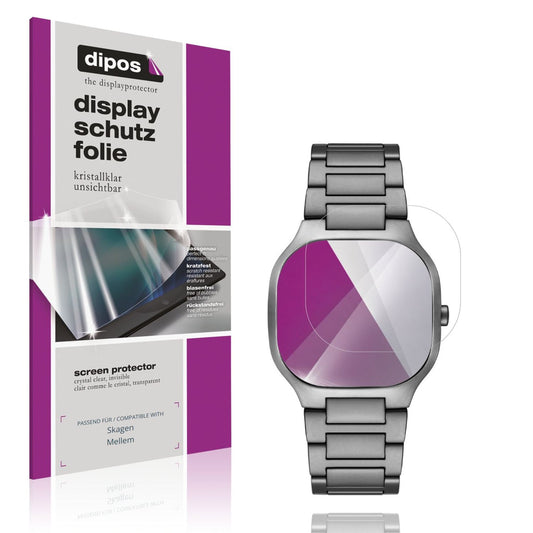 Klare Displayschutzfolie von dipos passend für Skagen Mellem, präziser Zuschnitt und blasenfrei montiert