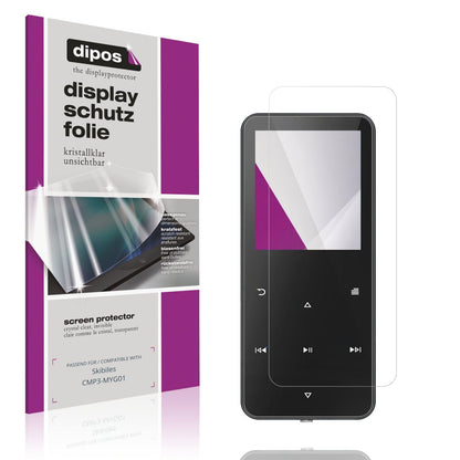 Klare Displayschutzfolie von dipos passend für Skibiles CMP3-MYG01, präziser Zuschnitt und blasenfrei montiert