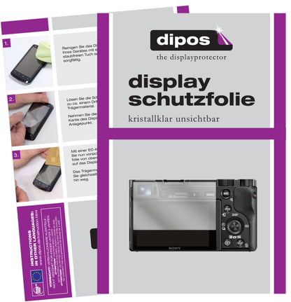 Klare Displayschutzfolie von dipos passend für Sony Alpha 6100, präziser Zuschnitt und blasenfrei montiert