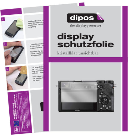 Klare Displayschutzfolie von dipos passend für Sony Alpha 6600, präziser Zuschnitt und blasenfrei montiert