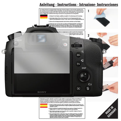 Klare Displayschutzfolie von dipos passend für Sony DSC-RX10M3 Premium Bridge Kamera, präziser Zuschnitt und blasenfrei montiert