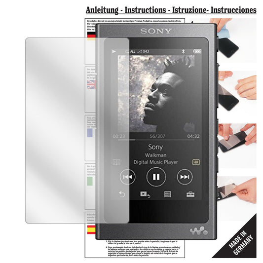 Klare Displayschutzfolie von dipos passend für Sony Walkman NW-A35, präziser Zuschnitt und blasenfrei montiert