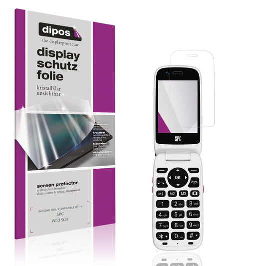 Klare Displayschutzfolie von dipos passend für SPC Wild Star, präziser Zuschnitt und blasenfrei montiert