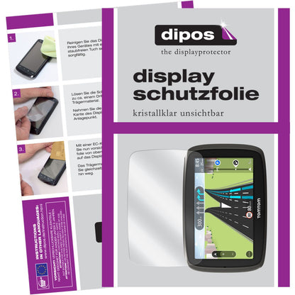 Klare Displayschutzfolie von dipos passend für Start 50 TomTom, präziser Zuschnitt und blasenfrei montiert