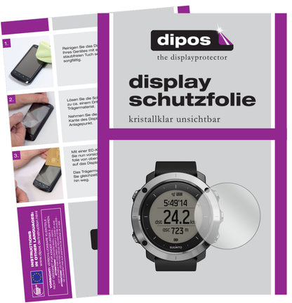 Klare Displayschutzfolie von dipos passend für Suunto Traverse, präziser Zuschnitt und blasenfrei montiert