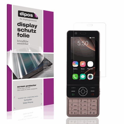 Klare Displayschutzfolie von dipos passend für Sxhlseller Slide Phone, präziser Zuschnitt und blasenfrei montiert