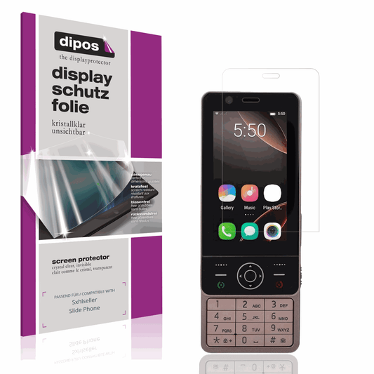 Klare Displayschutzfolie von dipos passend für Sxhlseller Slide Phone, präziser Zuschnitt und blasenfrei montiert