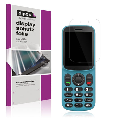 Klare Displayschutzfolie von dipos passend für T185 4G Handy, präziser Zuschnitt und blasenfrei montiert