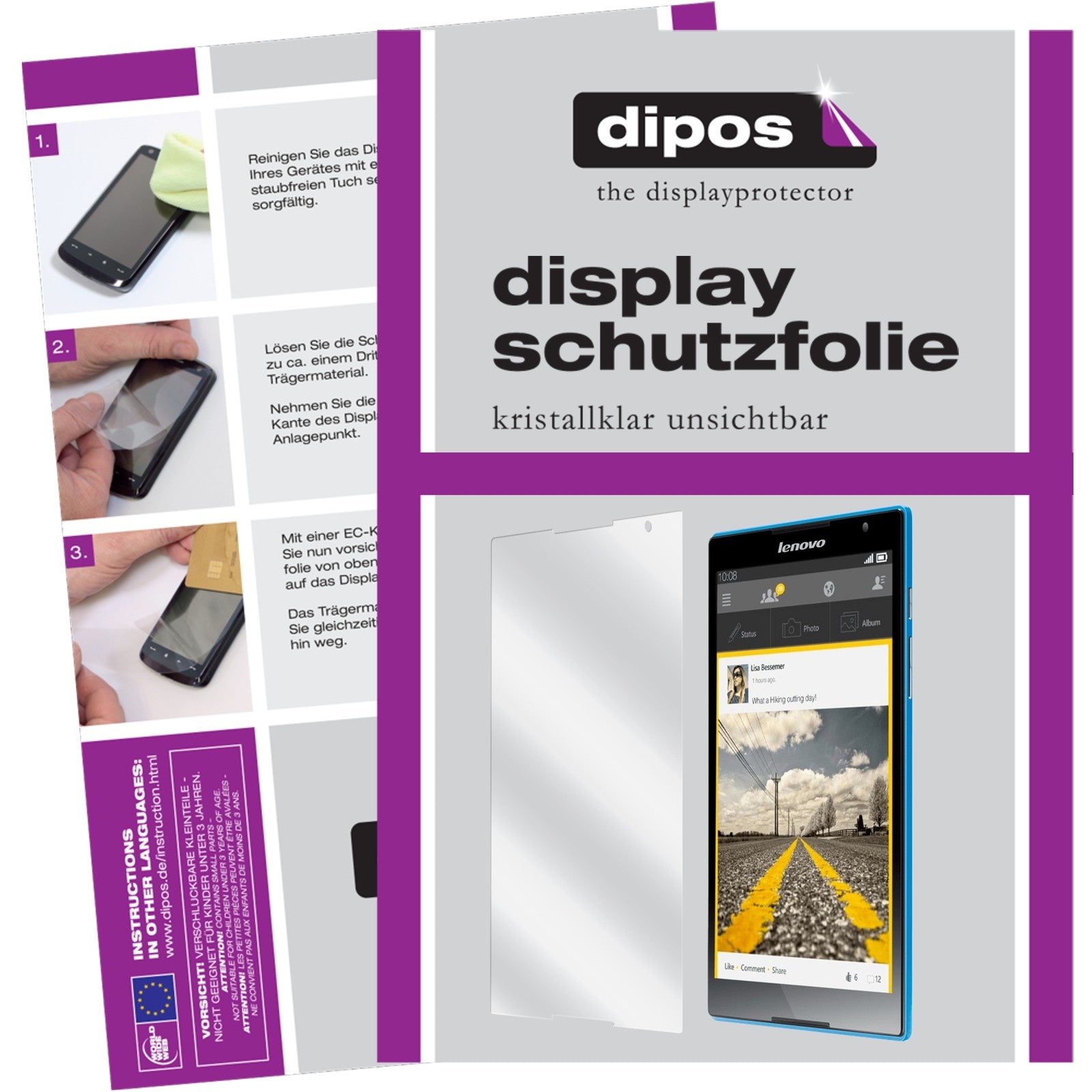 Klare Displayschutzfolie von dipos passend für Tab S8 Lenovo, präziser Zuschnitt und blasenfrei montiert
