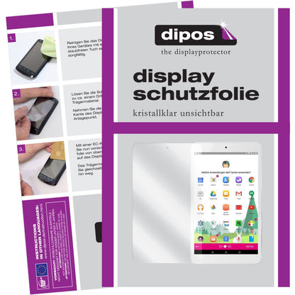 Klare Displayschutzfolie von dipos passend für Tablet Puls Telekom, präziser Zuschnitt und blasenfrei montiert
