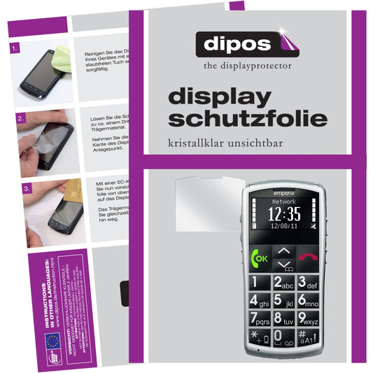 Klare Displayschutzfolie von dipos passend für TalkComfort Emporia, präziser Zuschnitt und blasenfrei montiert