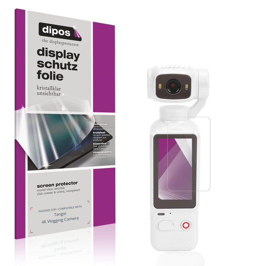 Klare Displayschutzfolie von dipos passend für Tangxi 4K Vlogging Camera, präziser Zuschnitt und blasenfrei montiert