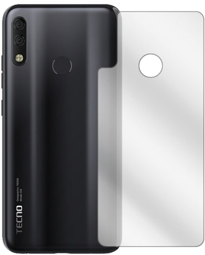 Klare Displayschutzfolie von dipos passend für Tecno Camon 11 Pro Rückseite, präziser Zuschnitt und blasenfrei montiert