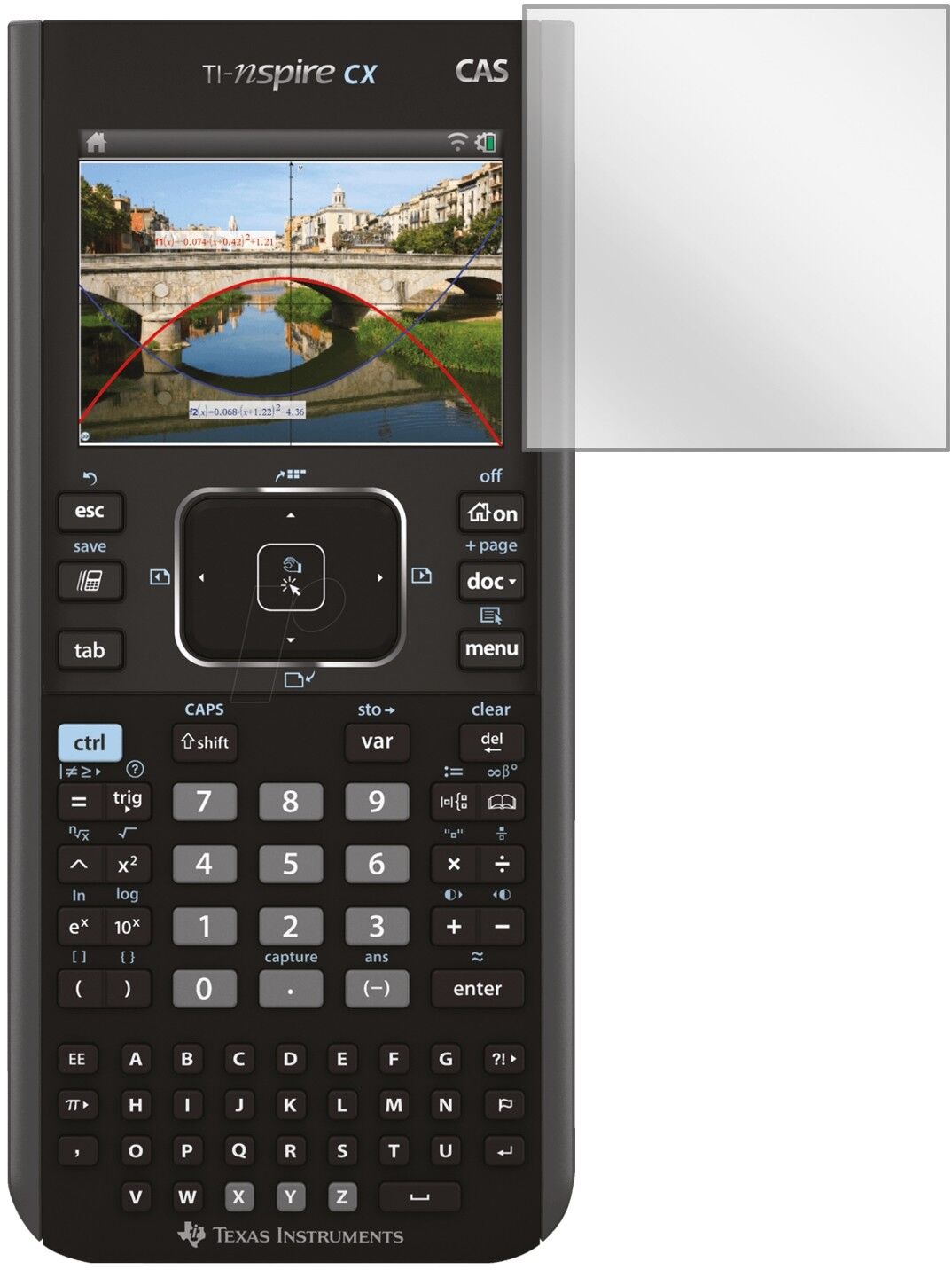 Klare Displayschutzfolie von dipos passend für Texas Instruments TI Nspire CX CAS Taschenrechner, präziser Zuschnitt und blasenfrei montiert