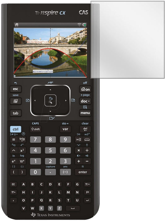 Klare Displayschutzfolie von dipos passend für Texas Instruments TI Nspire CX CAS Taschenrechner, präziser Zuschnitt und blasenfrei montiert