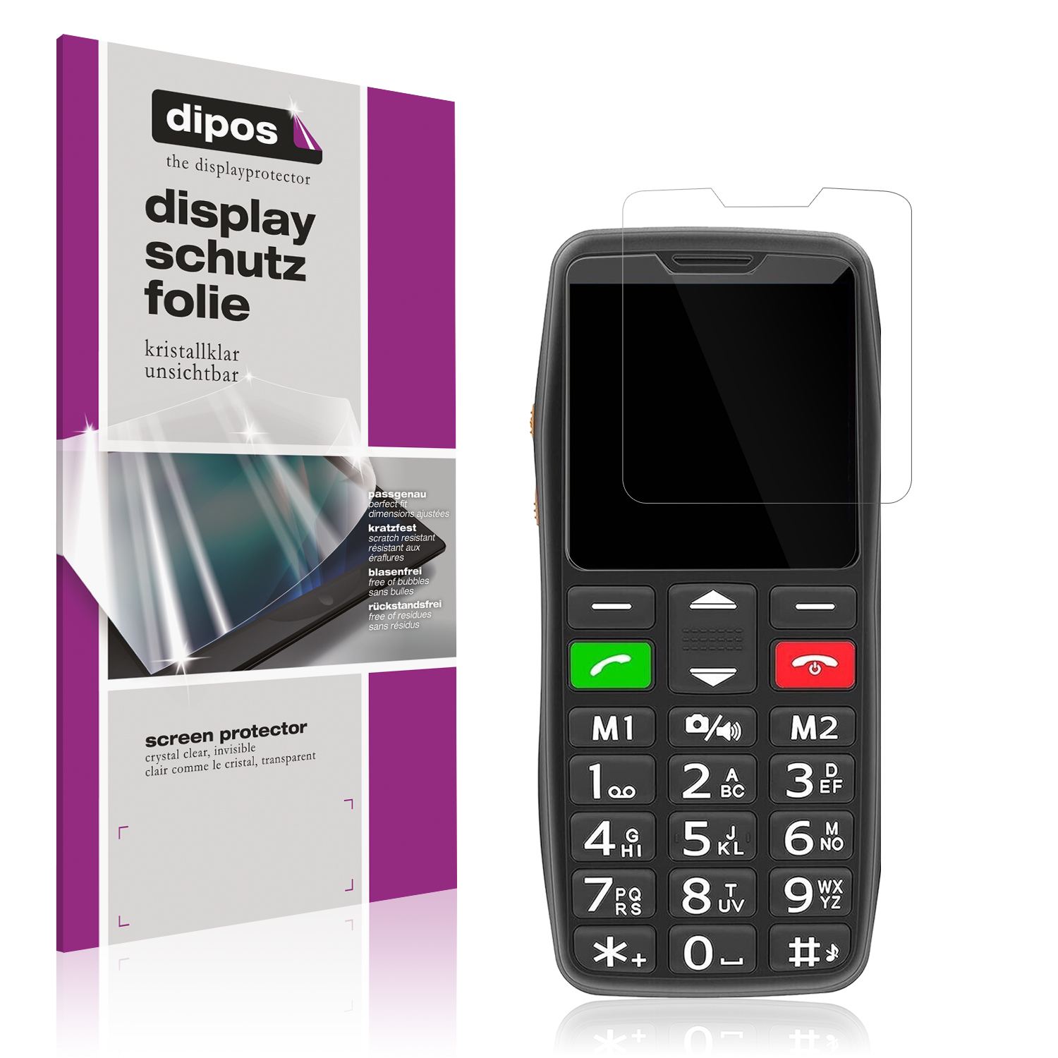 Klare Displayschutzfolie von dipos passend für Tokvia T102, präziser Zuschnitt und blasenfrei montiert