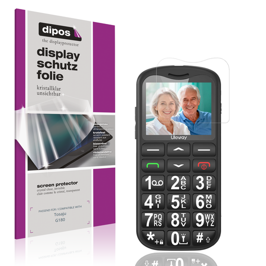 Klare Displayschutzfolie von dipos passend für Tosaju G180, präziser Zuschnitt und blasenfrei montiert