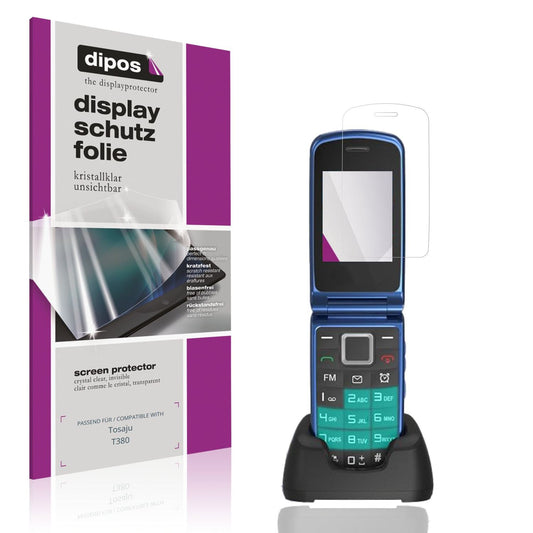 Klare Displayschutzfolie von dipos passend für Tosaju T380, präziser Zuschnitt und blasenfrei montiert