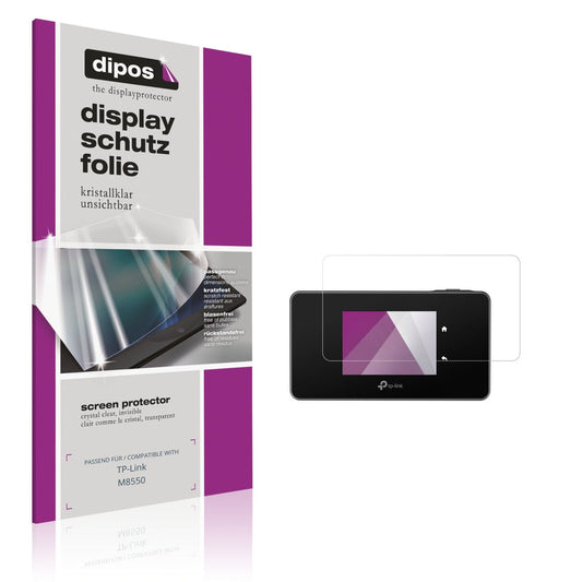 Klare Displayschutzfolie von dipos passend für TP-Link M8550, präziser Zuschnitt und blasenfrei montiert