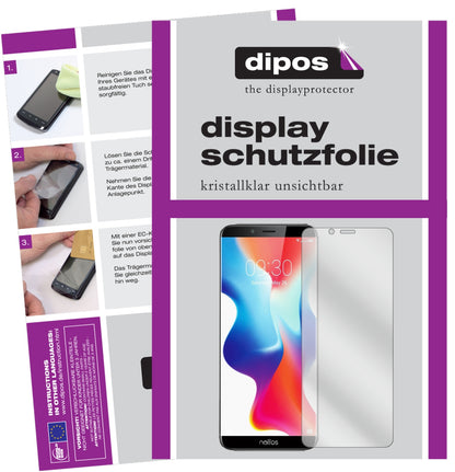 Klare Displayschutzfolie von dipos passend für TP-Link Neffos X9, präziser Zuschnitt und blasenfrei montiert