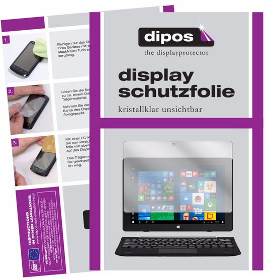 Klare Displayschutzfolie von dipos passend für Trekstor LingoTab, präziser Zuschnitt und blasenfrei montiert
