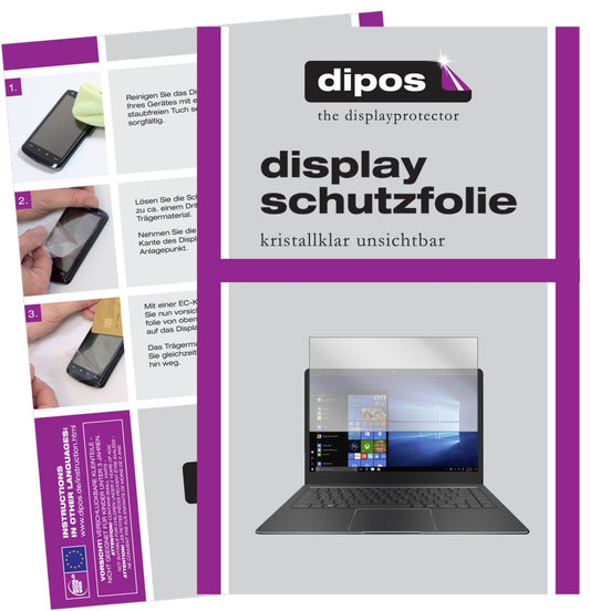Klare Displayschutzfolie von dipos passend für Trekstor Primebook P14, präziser Zuschnitt und blasenfrei montiert