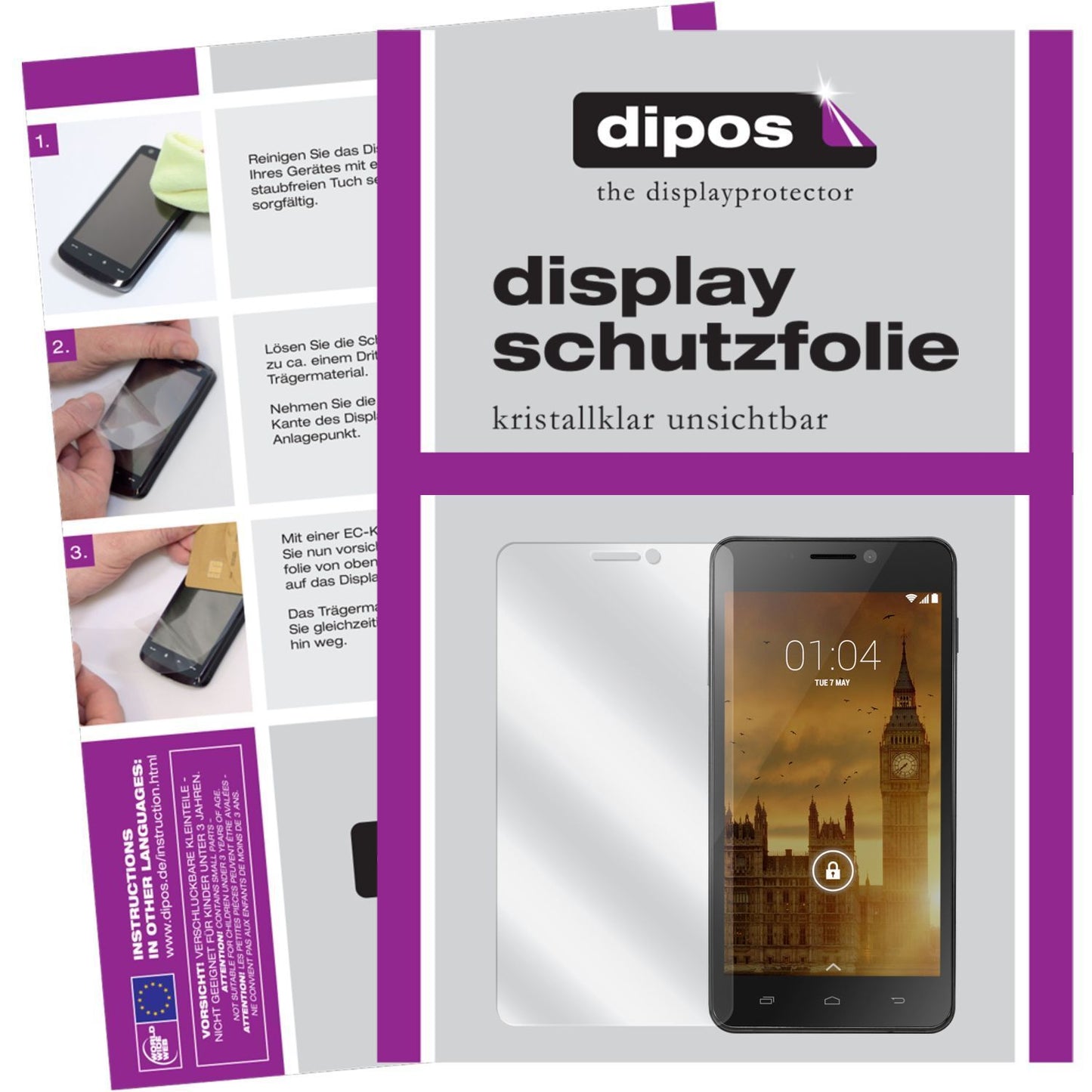 Klare Displayschutzfolie von dipos passend für Trooper 450L Kazam, präziser Zuschnitt und blasenfrei montiert