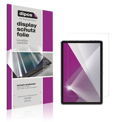 Klare Displayschutzfolie von dipos passend für UBDXBD K70 Pro, präziser Zuschnitt und blasenfrei montiert