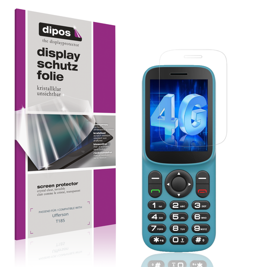 Klare Displayschutzfolie von dipos passend für Ufferson T185, präziser Zuschnitt und blasenfrei montiert