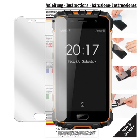 Klare Displayschutzfolie von dipos passend für Ulefone Armor 2, präziser Zuschnitt und blasenfrei montiert