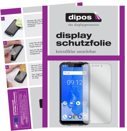 Klare Displayschutzfolie von dipos passend für Ulefone Armor 5, präziser Zuschnitt und blasenfrei montiert