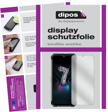 Klare Displayschutzfolie von dipos passend für Ulefone Armor 7, präziser Zuschnitt und blasenfrei montiert
