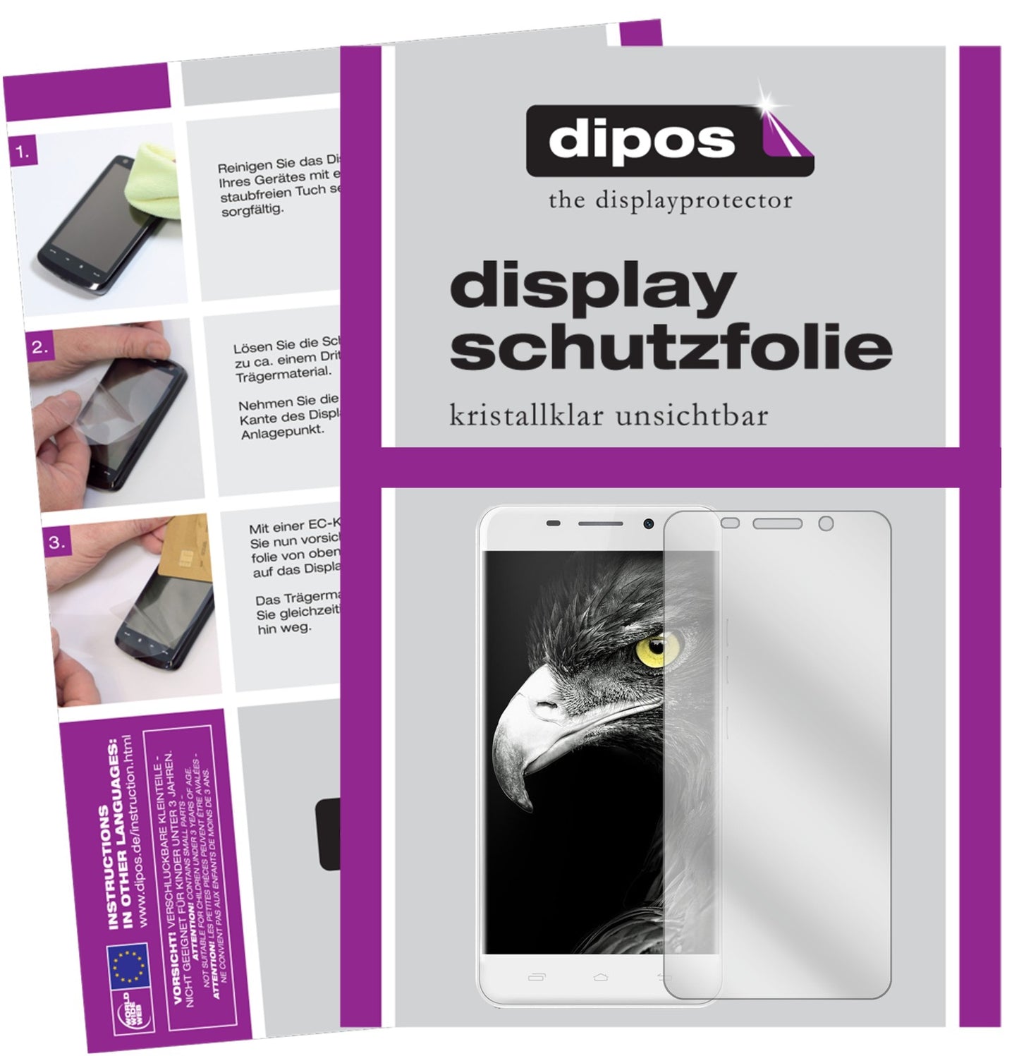 Klare Displayschutzfolie von dipos passend für Ulefone Metal, präziser Zuschnitt und blasenfrei montiert