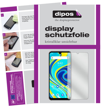 Klare Displayschutzfolie von dipos passend für Umidigi A7 Pro, präziser Zuschnitt und blasenfrei montiert