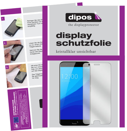 Klare Displayschutzfolie von dipos passend für Umidigi C2, präziser Zuschnitt und blasenfrei montiert