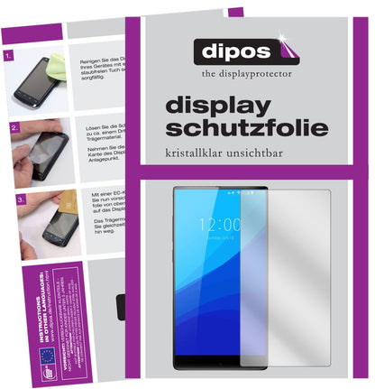 Klare Displayschutzfolie von dipos passend für Umidigi Crystal, präziser Zuschnitt und blasenfrei montiert