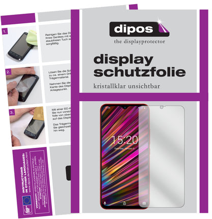 Klare Displayschutzfolie von dipos passend für Umidigi F1 Play, präziser Zuschnitt und blasenfrei montiert