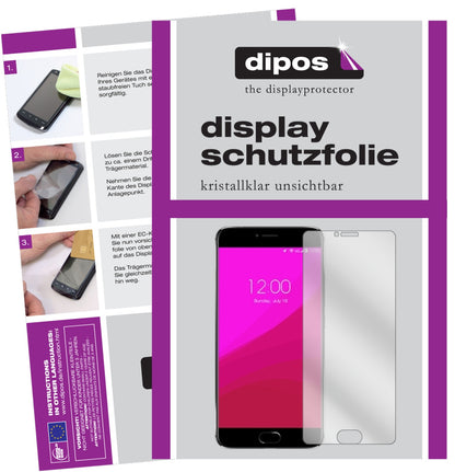 Klare Displayschutzfolie von dipos passend für Umidigi Z1 Pro, präziser Zuschnitt und blasenfrei montiert
