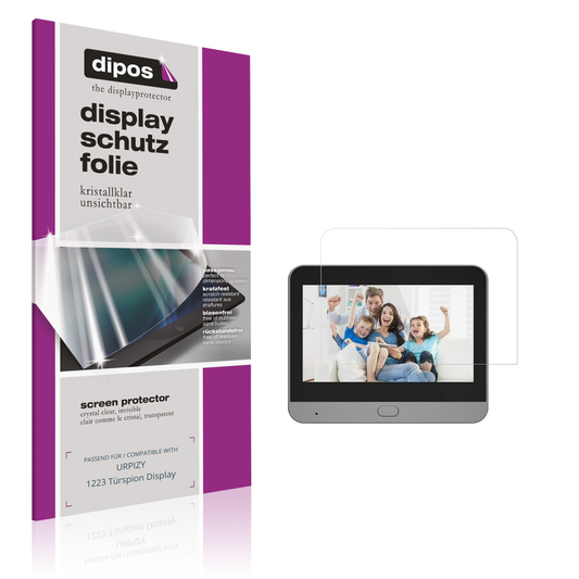 Klare Displayschutzfolie von dipos passend für URPIZY 1223 Türspion Display, präziser Zuschnitt und blasenfrei montiert