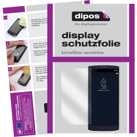 Klare Displayschutzfolie von dipos passend für V10 LG, präziser Zuschnitt und blasenfrei montiert