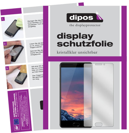 Klare Displayschutzfolie von dipos passend für Vernee Thor Plus, präziser Zuschnitt und blasenfrei montiert