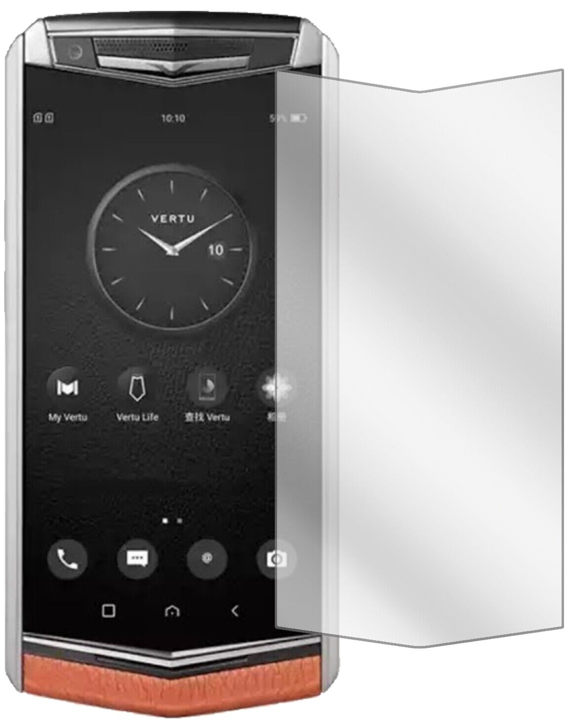Klare Displayschutzfolie von dipos passend für Vertu Aster P, präziser Zuschnitt und blasenfrei montiert
